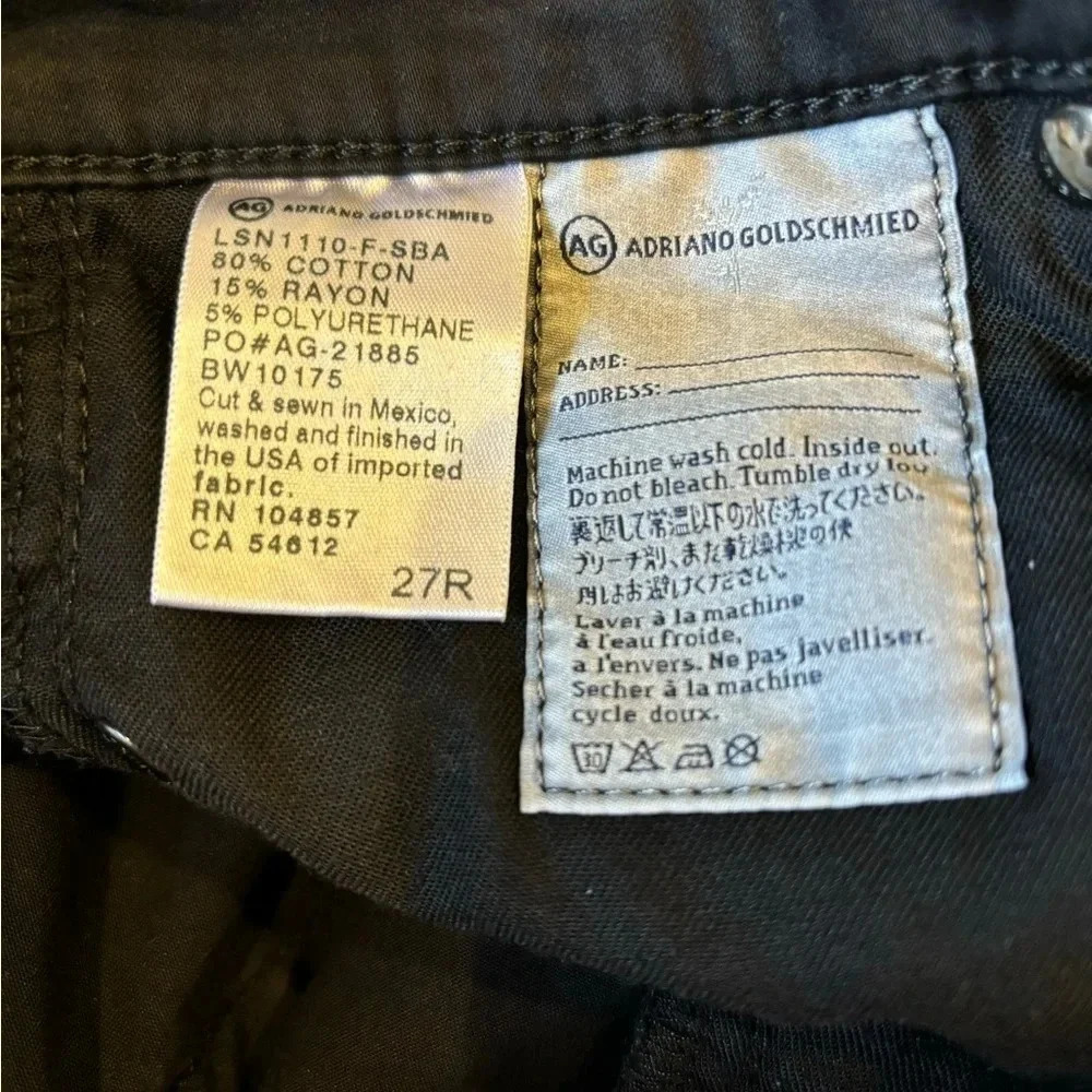 Ag The Stilt Cigarette Jeans in Super Black Size 27 - Picture 7 of 9